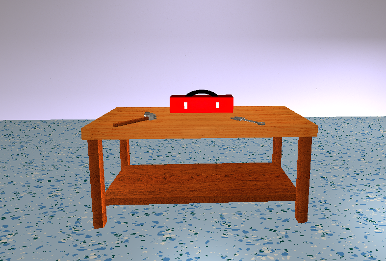 Interactive 3D Workbench Scene (OpenGL)